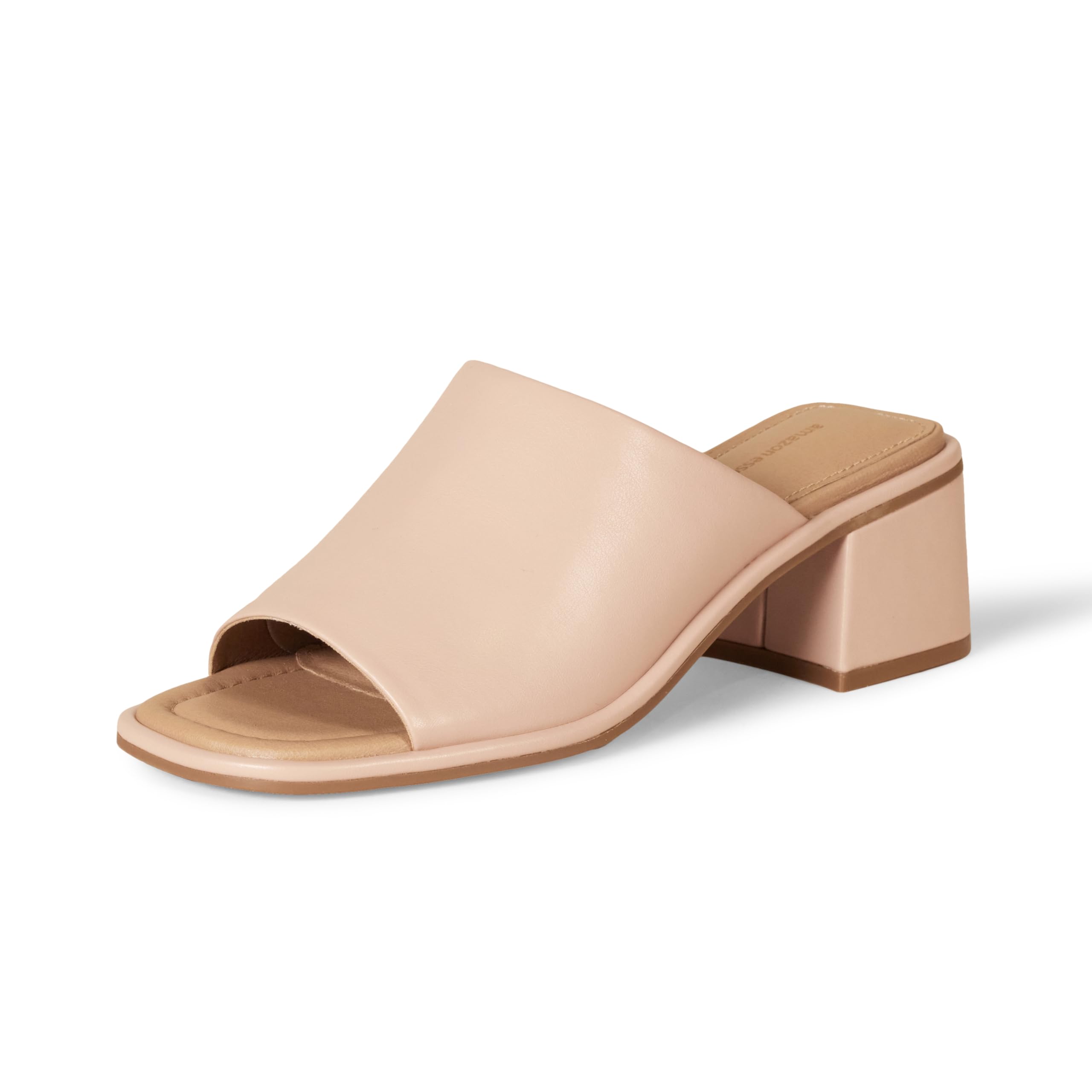 Amazon Essentials Women's Block Heel Mule, Beige, 9.5