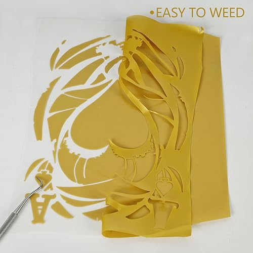 Miniatura 3 de guangyintong HTV Rollos de vinilo de transferencia de calor de 12 pulgadas x 12 pies, vinilo para planchar fácil de cortar y desmalezar, superficie