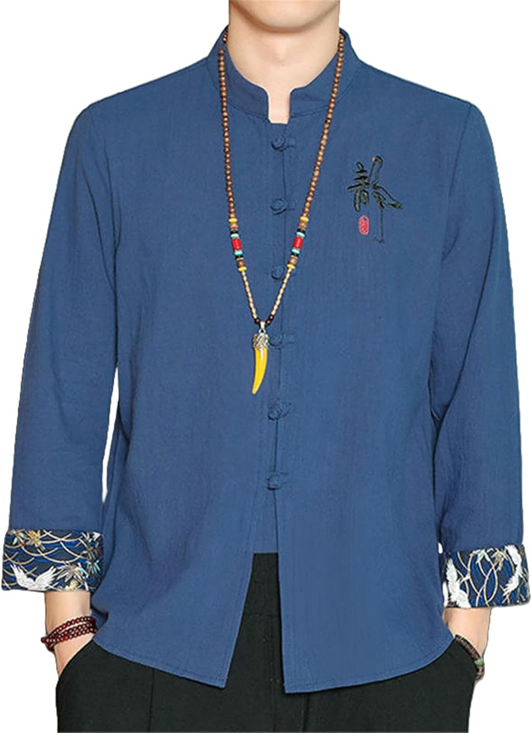 Men's Chinese Style Cotton Linen Traditional Layman Shirt