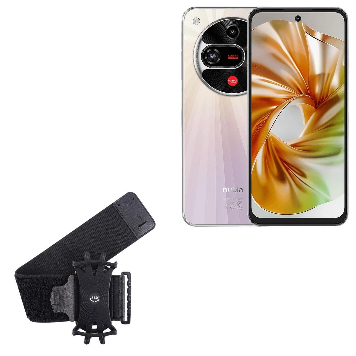 BoxWave Holster Compatible with ZTE Nubia Focus 2 - ActiveStretch Sport Armband, Adjustable Armband for Workout and Running - Jet Black