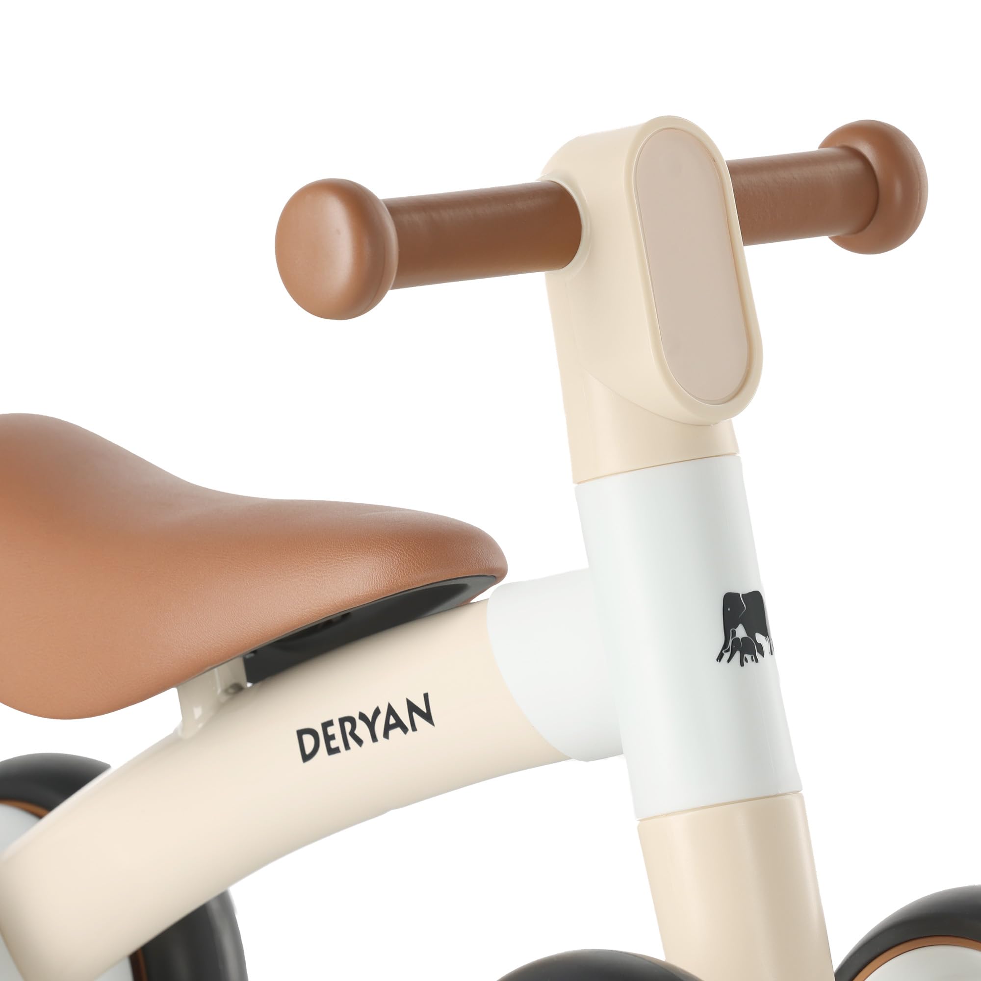 Deryan Milo - Bicicletta da equilibrio, altezza regolabile, da 18 mesi, leggera e stabile, colore: crema
