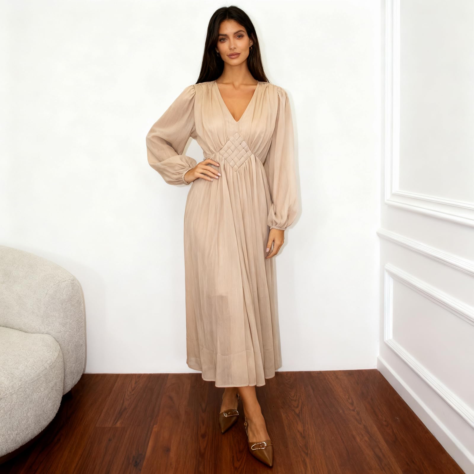 Vestidos de noche elegantes para bodas con mangas de farolillo, vestido de mujer, línea A, vestido de invitado de boda, vestido de dama de honor, vestido de noche, vestido largo, vestido de fiesta