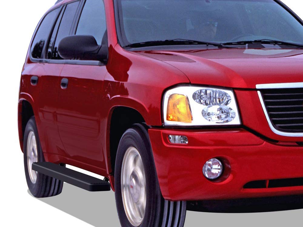 APS (Black Powder Coated 6 inches Running Boards Nerf Bars Side Steps Compatible with Chevy Trailblazer GMC Envoy 2002-2009