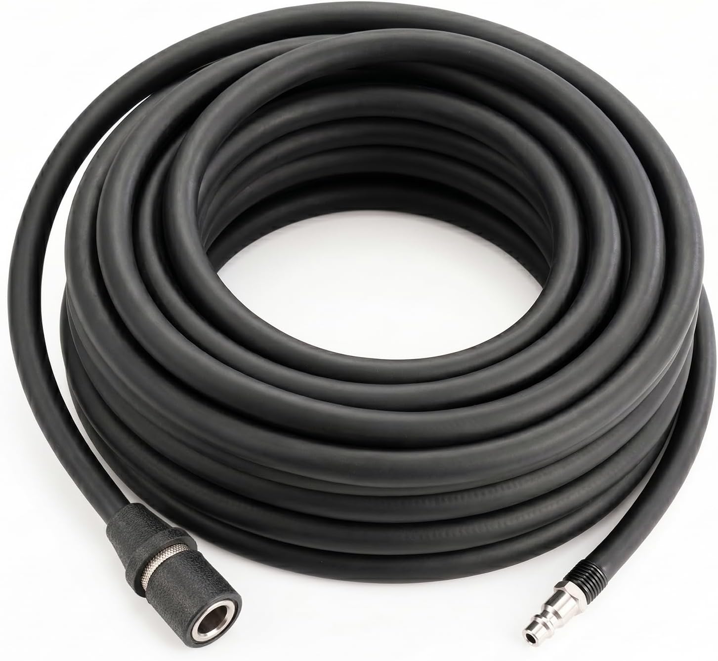 WOLFBOX Rubber Air Hose, 25 Feet Air compressor Hose,Heavy Duty, Lightweight, Kink Resistant, All-Weather Flexibility with 1/4-Inch Brass Air Coupler and Plug