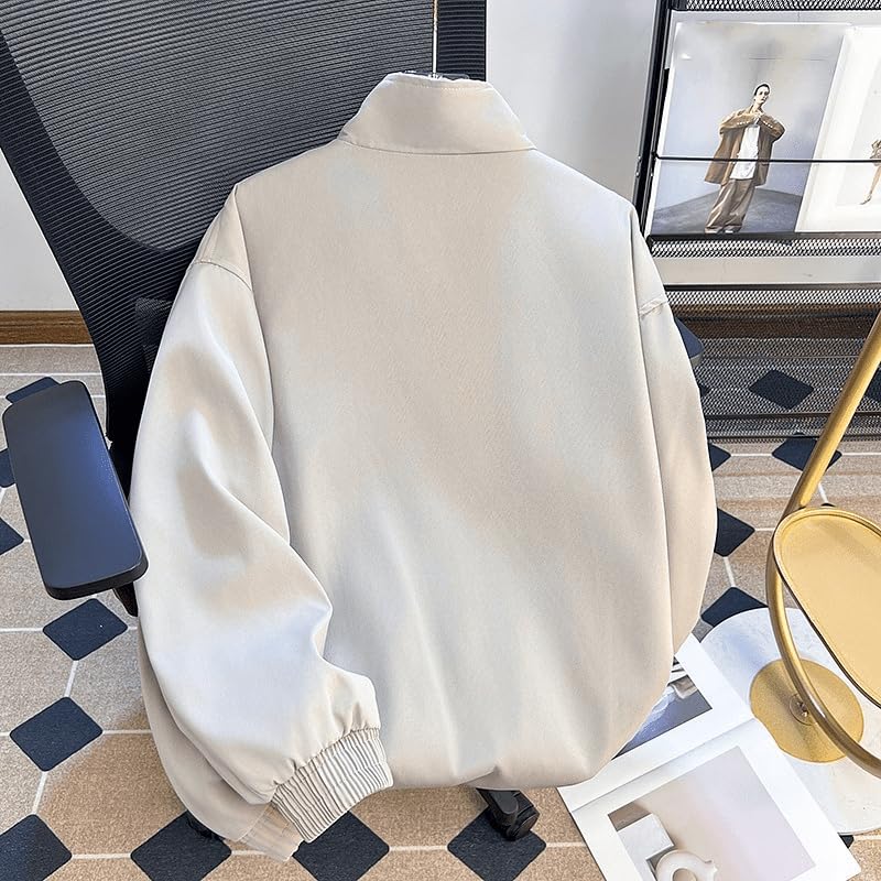 CHONG FENG XIA Spring and Autumn Chinese-style Standing Collar Button-up Zipper Jacket Men's Loose Retro3