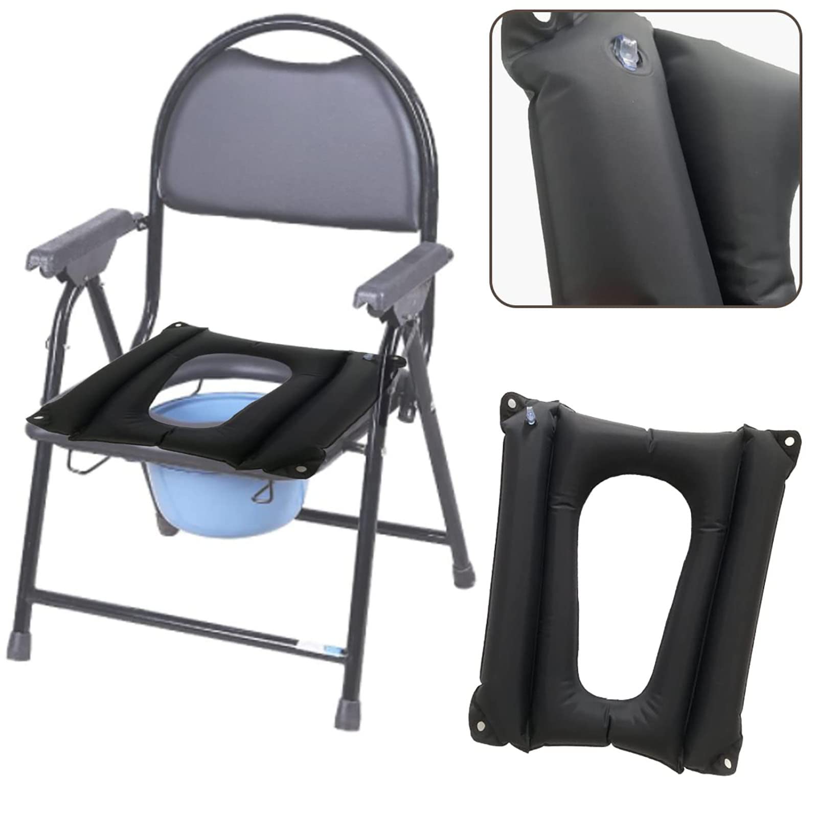 Cojines inflables, cojín para ancianos, antiescaras, transpirable y cómodo, cojín inflable para asiento, soporte de cadera, cojín portátil para silla de ruedas para personas mayores con discapaci
