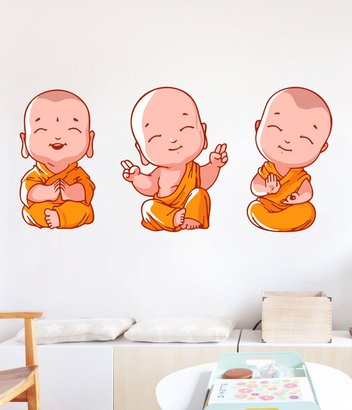 Decal O Decal Buddha Design Three Baby Monk Self Adhesive Wall Sticker(Pack of 1) (B0CQTDM58J) Amazon Price History, Amazon Price Tracker