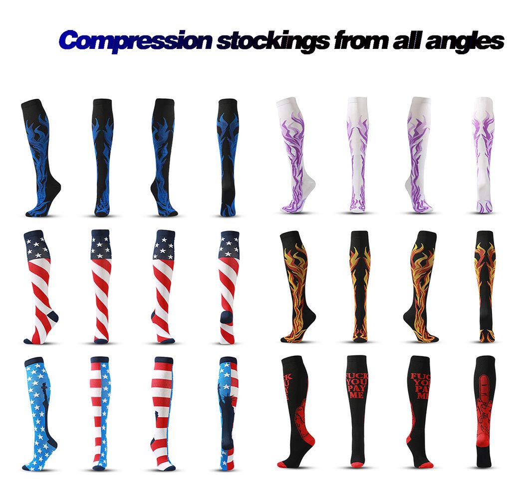 Ranvi 1 works Compression Socks for Women&Men (20-30mmHg)- Best for Running,Travel,Cycling,Pregnant,Nurse,Edema,White Purple(L/XL) - Image 4