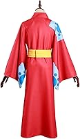 Vista 3 de Wano Luffy - Disfraz de mono D. Luffy Kimono bata roja, trajes Wano Country Capa Anime para hombre