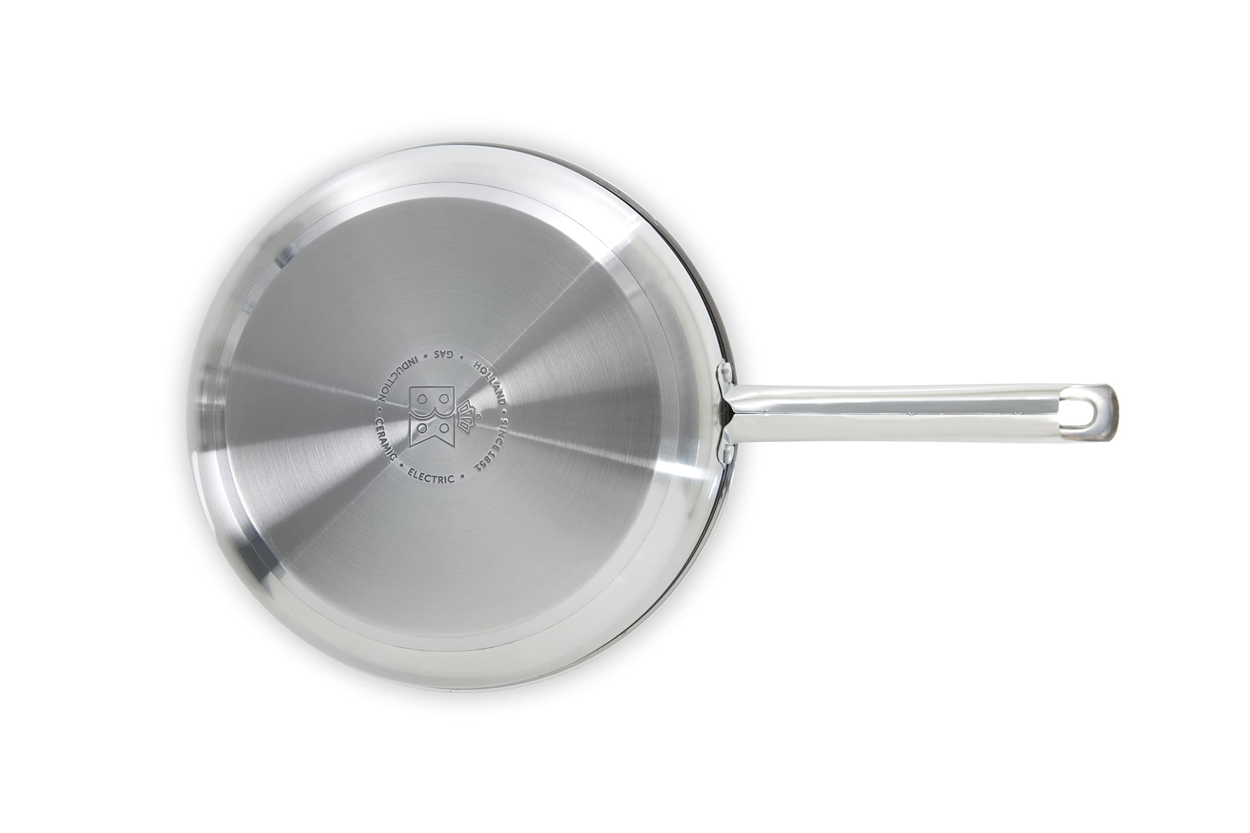 BK Cookware Allround Satinierte Edelstahl Bratpfanne 28cm mit keramischer Antihaftbeschichtung, induktionsgeeignet, elegantes Hochglanzdesign, PFAS-frei, spülmaschinenfest