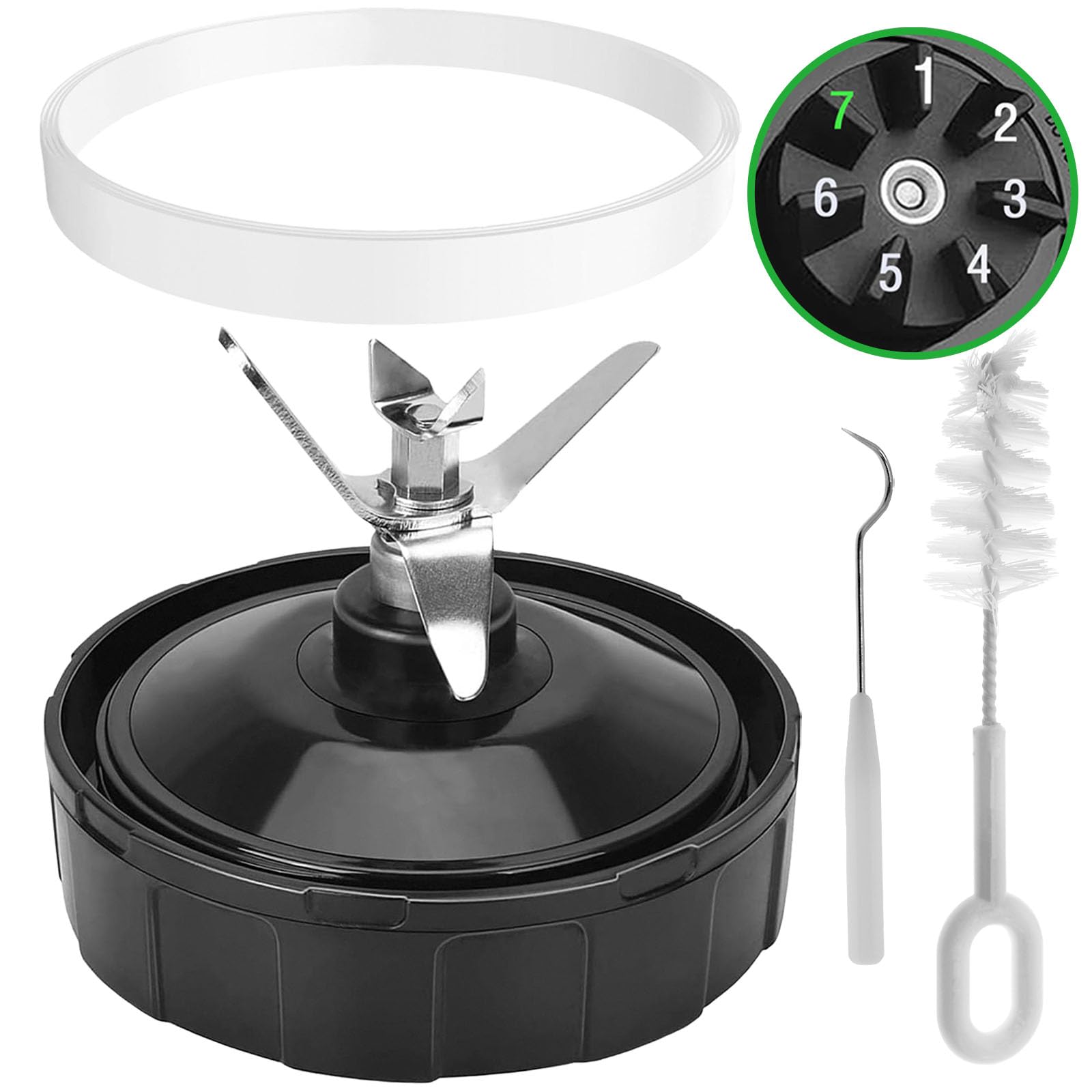 7 Fins Ninja Blender Blade Replacement, Ninja Blender Replacement Parts Compatible with Ninja Blenders BL480-30 BL482-30 BL490-30 BL640-30 BL642-30 BL682-30 BN401 BN751 BN801 BL2012 NN102