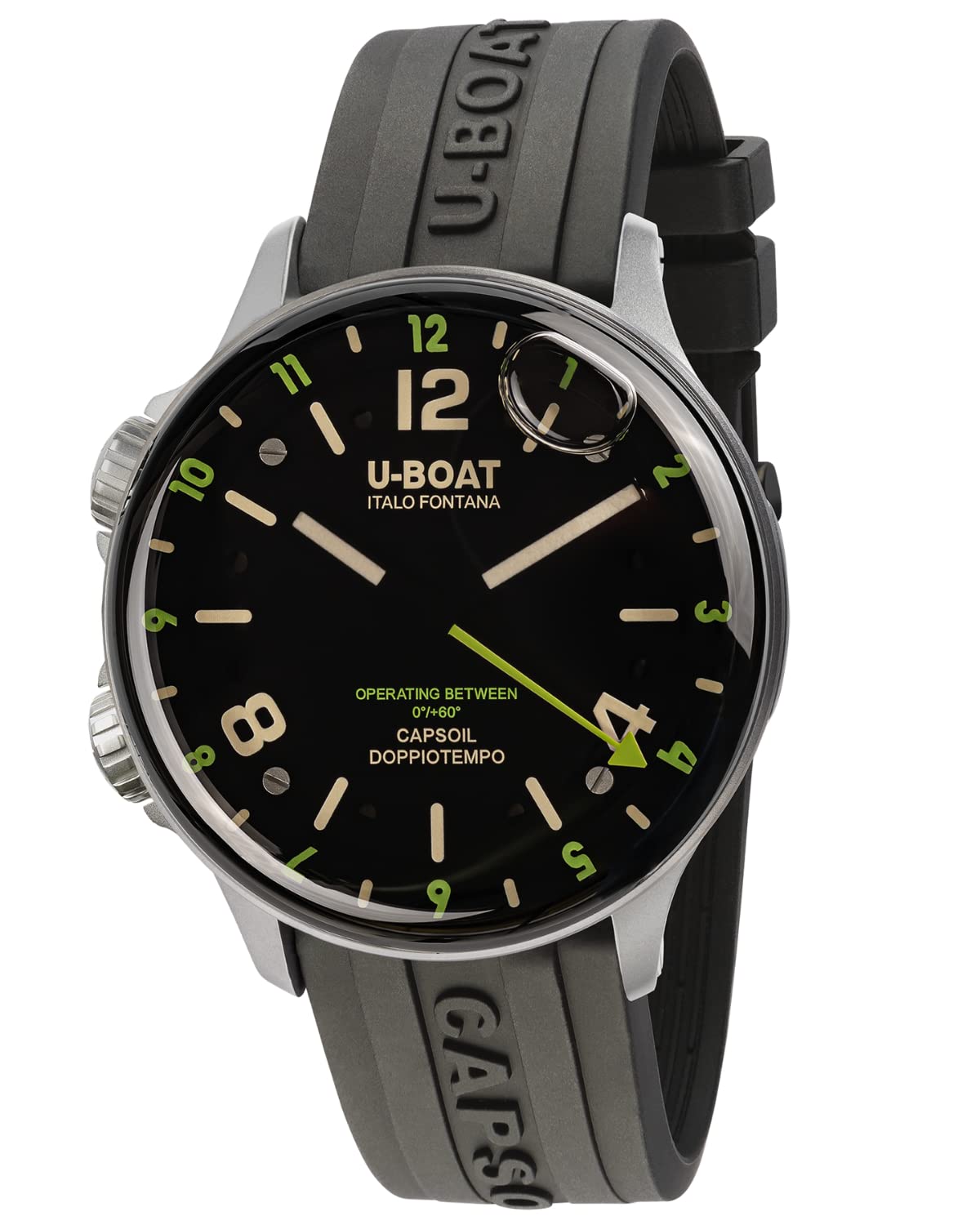 U-Boat Welder K38 702 Men's Watch Chronograph Quartz Rubber, Black/Black, Strap.