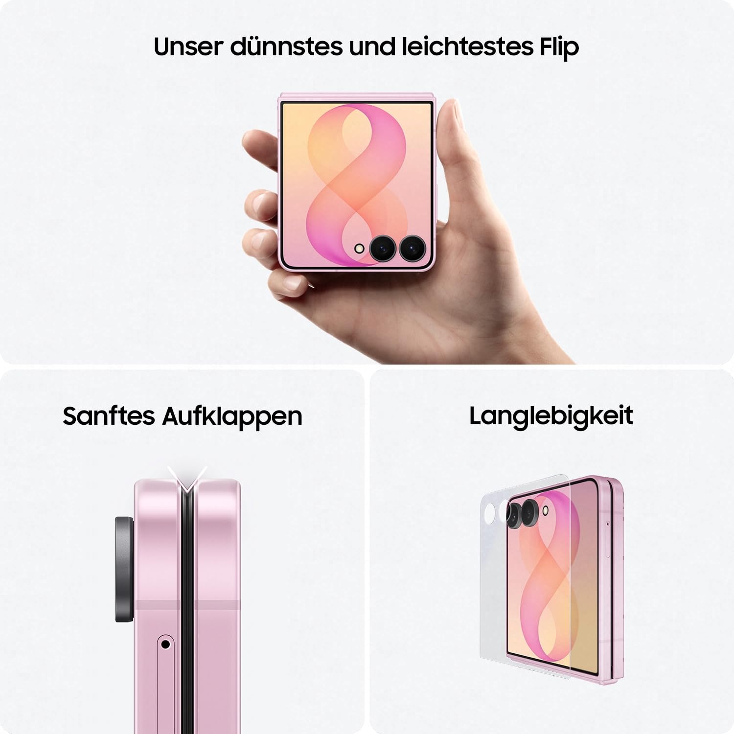 Samsung Galaxy Z Flip8 AI Smartphone, 256 GB Speicher, 12 GB RAM, Cream | Android Handy, 50 MP Kamera, Freihand-Selfies, 4300 mAh Akku, Now Brief, 3 Jahre Herstellergarantie [Exklusiv auf Amazon]