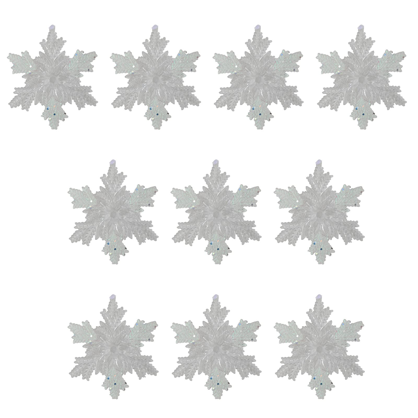 Buxuaaaa C 10Pcs Snowflake Wedding Party Snowflake Hristmas Decorations For Winter Decorations Wedding Party Ornament Rystal Ornaments For Hristmas Tree Glitter Pendant Tree Ornaments Set Outdoor