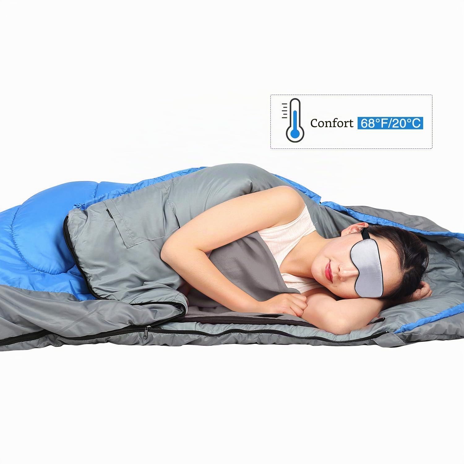 REDCAMP Sac de couchage en polaire douce pour adulte, sac de couchage pour camping, voyage, randonnée, hôtels par temps froid