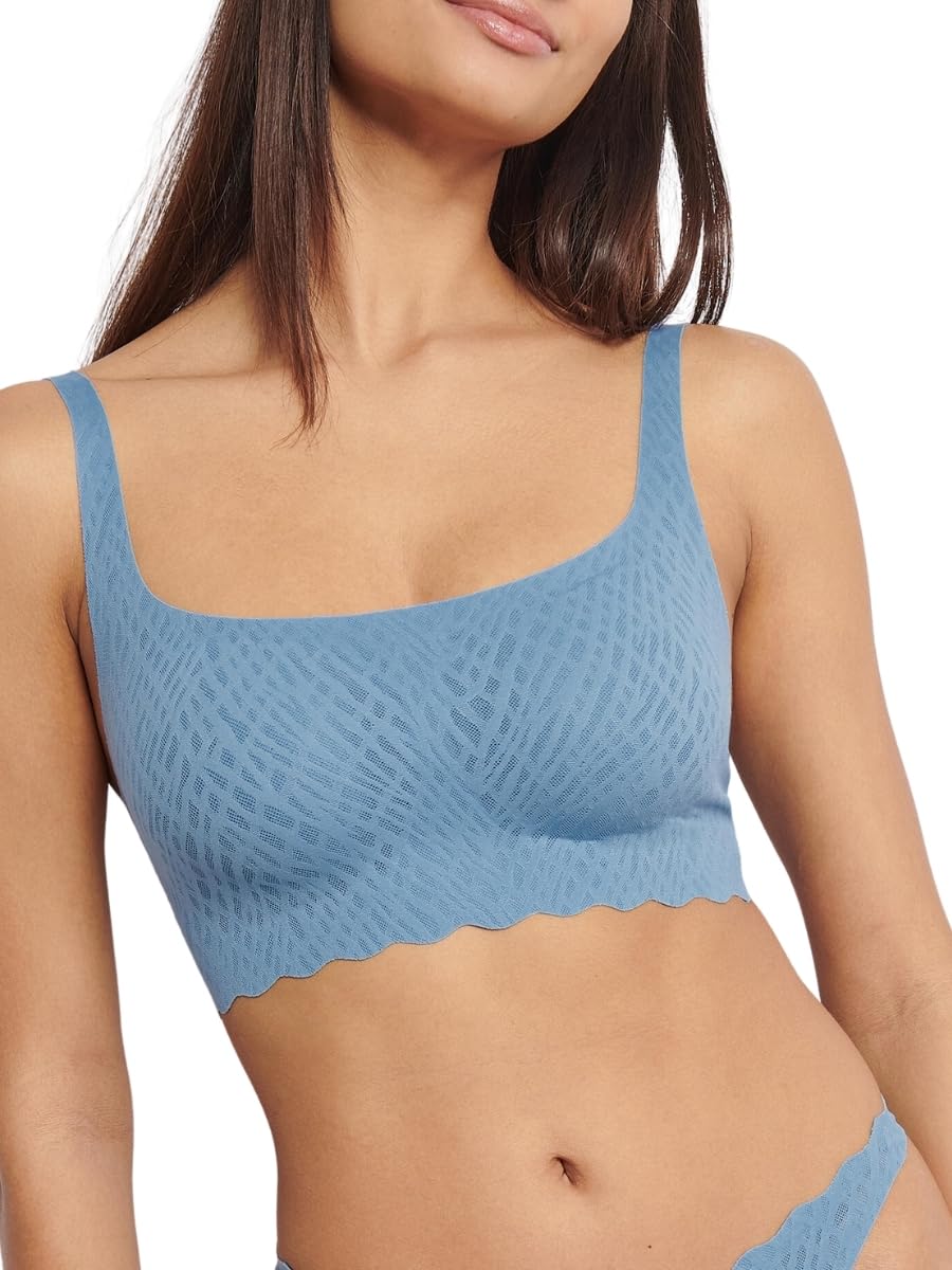 Sloggi Women's Zero Feel Bliss Top Undershirt, Azura Blue, L