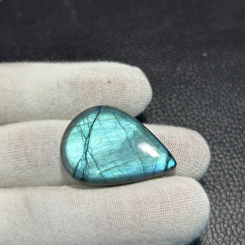 Spectrolite labradorite poire 35x25mm pour création de bijoux DIY