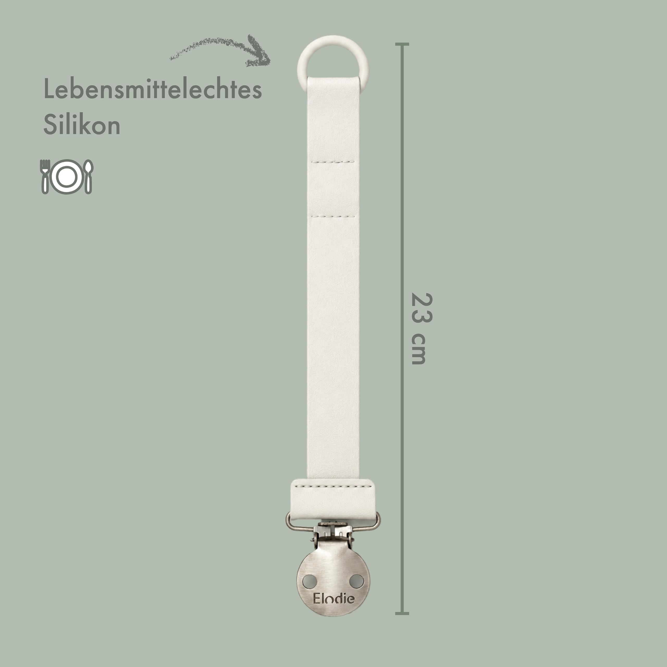 Elodie Details Schnullerkette 2er Pack, aus Stoff und Edelstahl Clip, für Baby Junge und Mädchen, Universal Silikonring, Passend für Alle Schnuller - Powder Pink/Soft Terracotta, Rosa