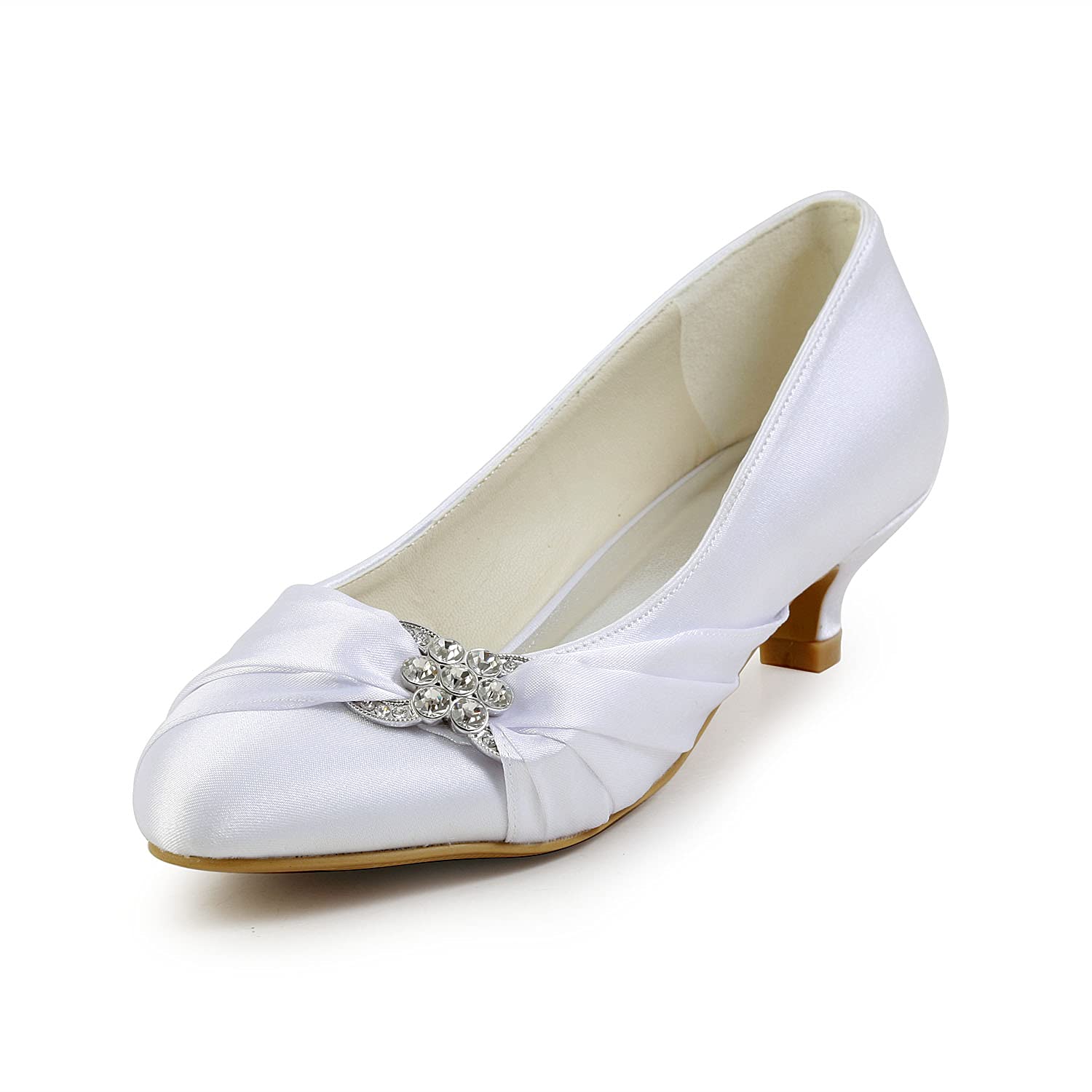 JIAJIA Bridal 0112A Satin Low Heel Closed Toe Prom...