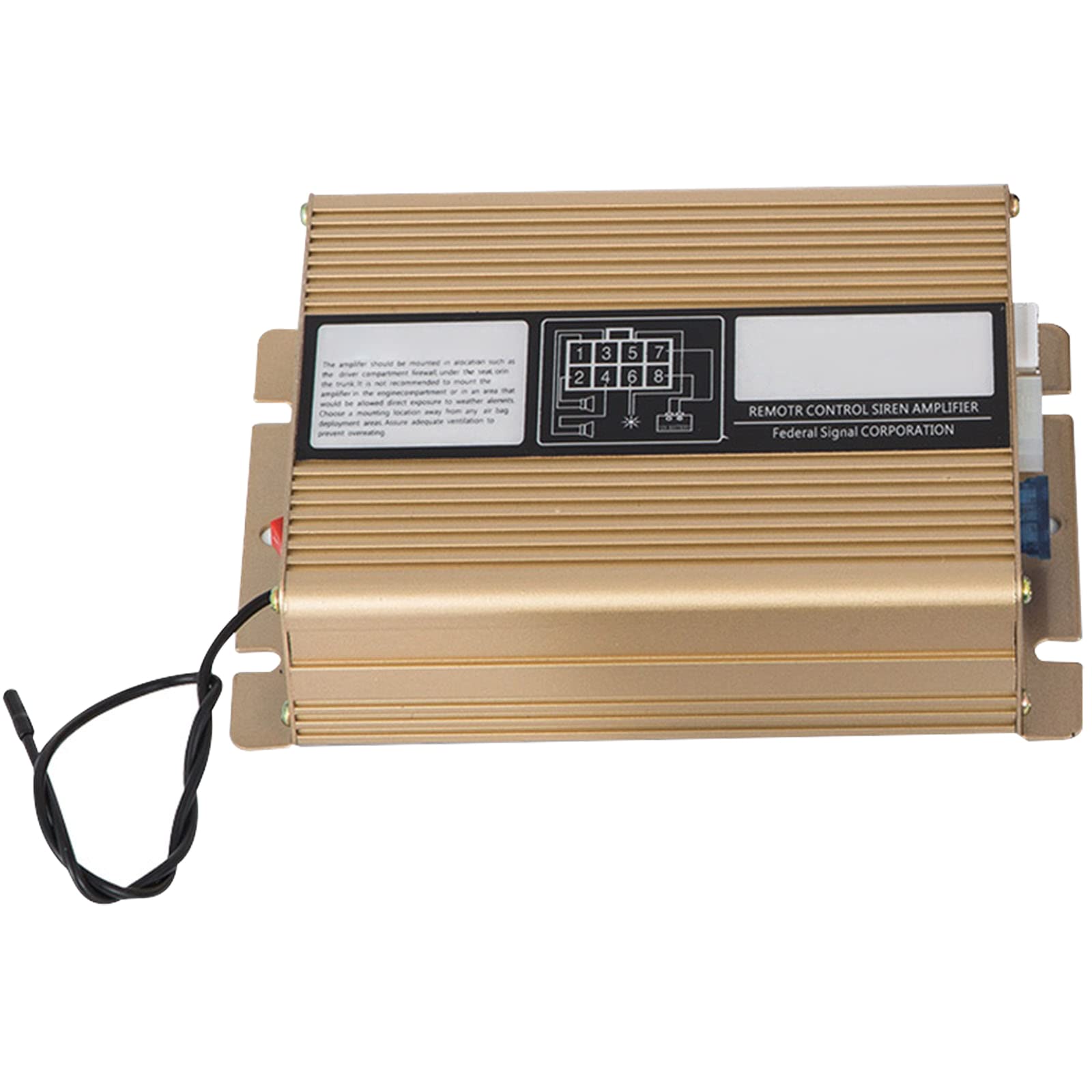 VEVOR Głośniki samochodowe alarm Host 200 W megafon 8 dźwięków syreny, 12 V DC, elektroniczne ostrzeżenie, system głośników, super głośny pilot zdalnego sterowania, światło LED, do samochodu, pojazdu