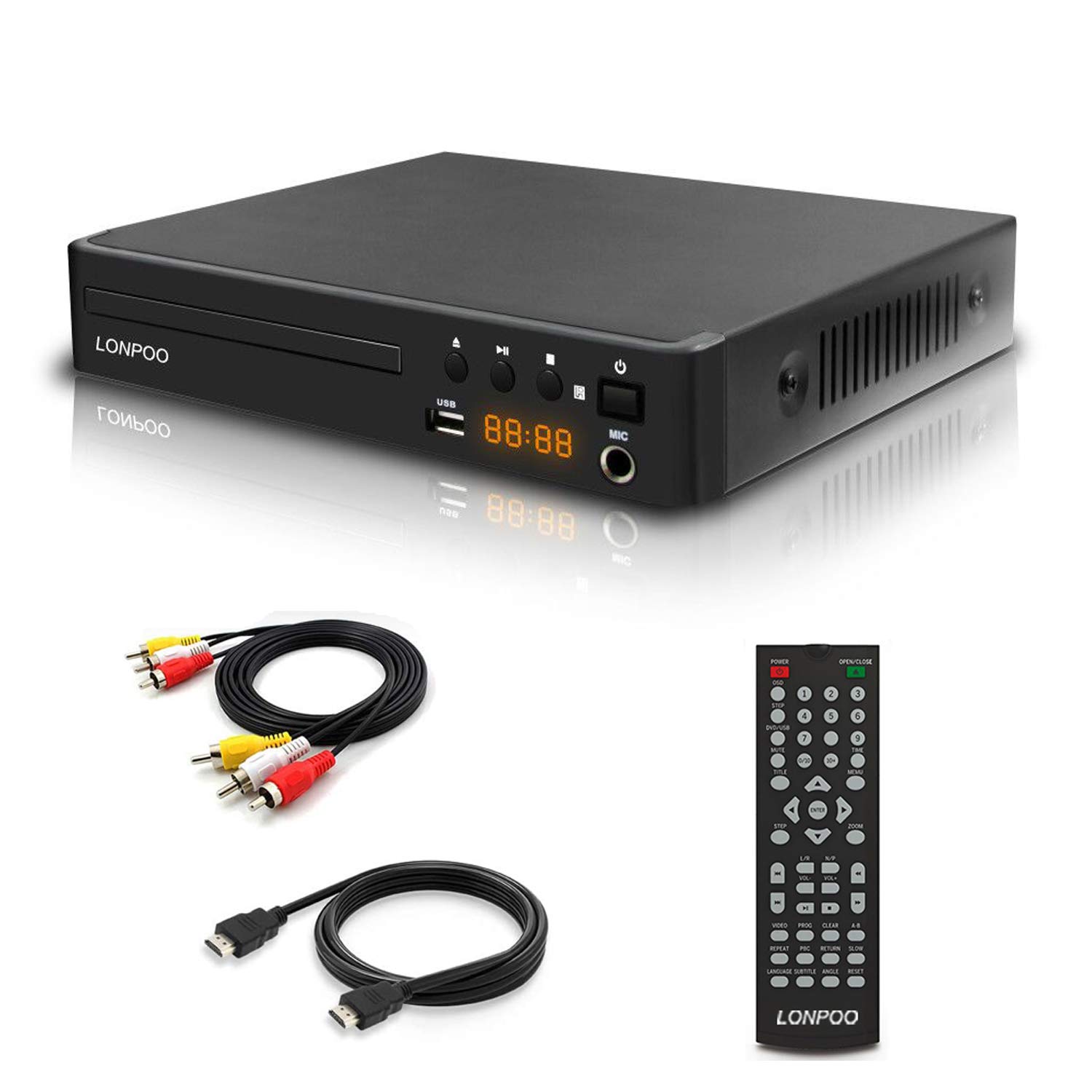 Buy LONPOO Compact Home HD DVD Player all regions Free with Ports HDMI