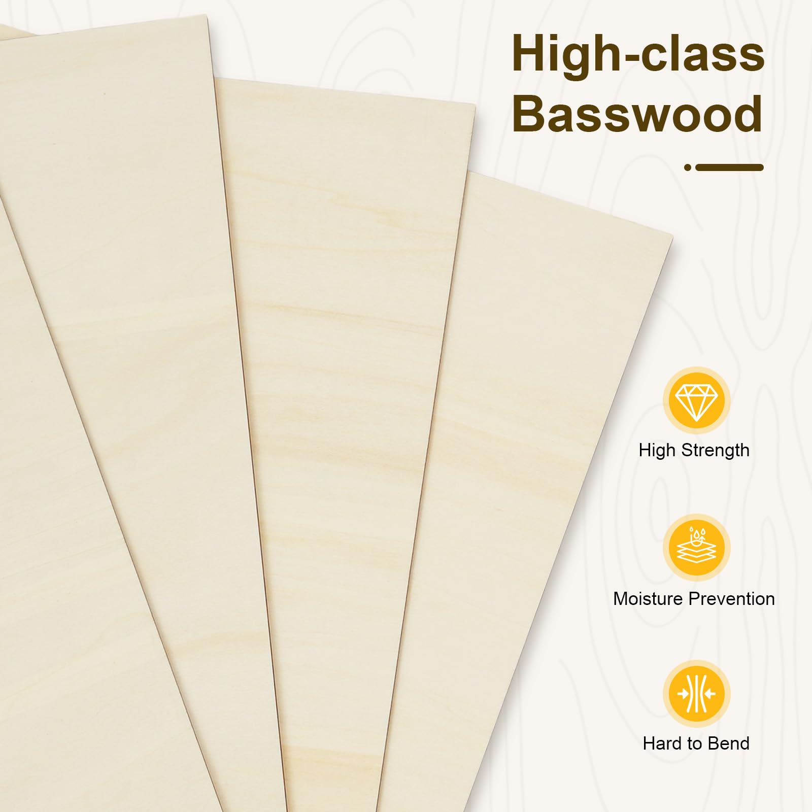30 piezas de madera contrachapada de 3 mm – hojas de madera de tallo 40 x 40 cm – panel de hoja corte láser – madera no tratada – madera contrachapada