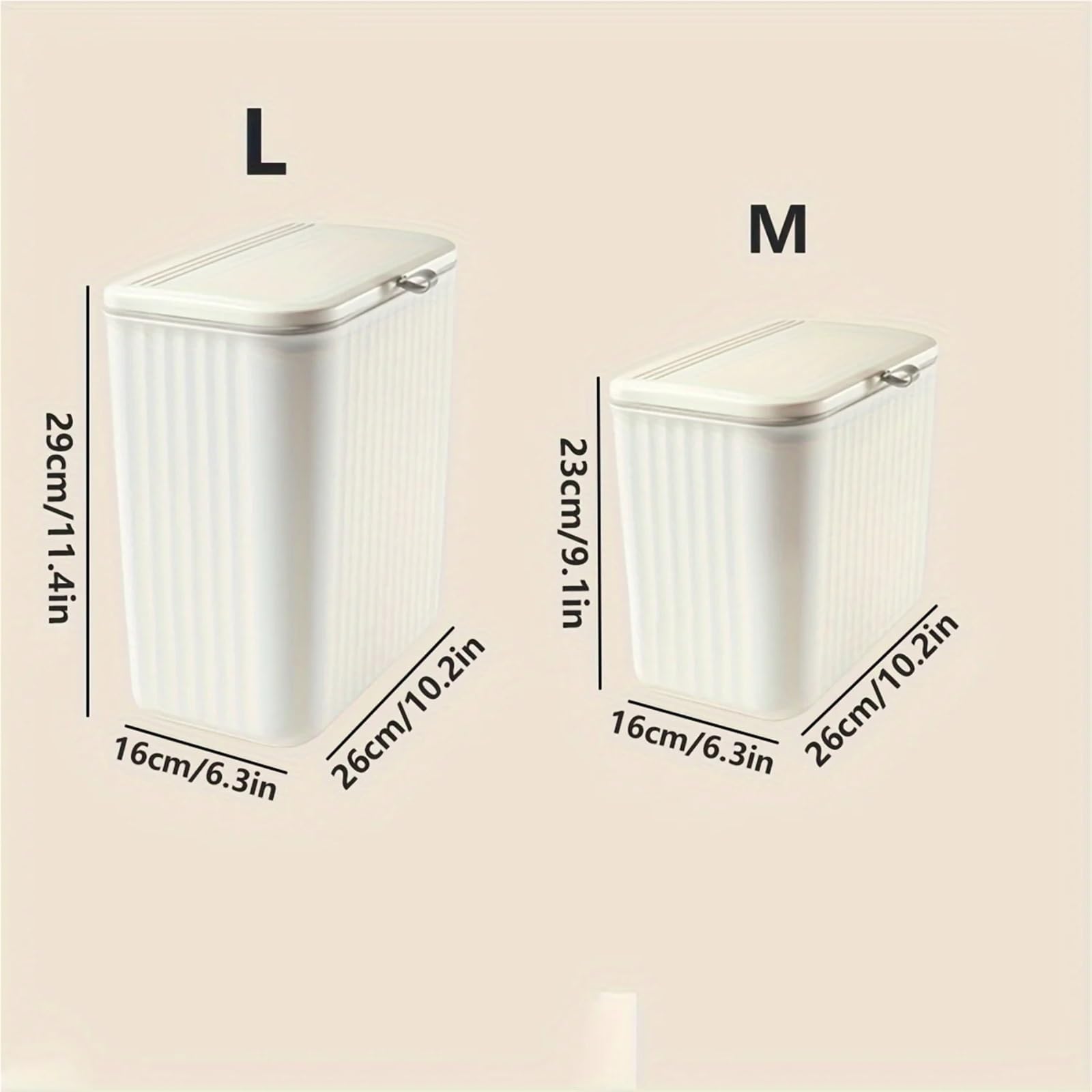 Cestino A Parete Pattumiera da Parete in Plastica, Design Quadrato Salvaspazio, Pattumiera da Bagno 2 in 1 con Porta Carta Igienica(L)