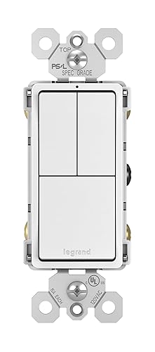 P&S Legrand Radiant RCD113WCC6 - Interruptor de luz de pared con 2 interruptores de un solo polo y 1 interruptor de un solo polo3 vías, color blanco