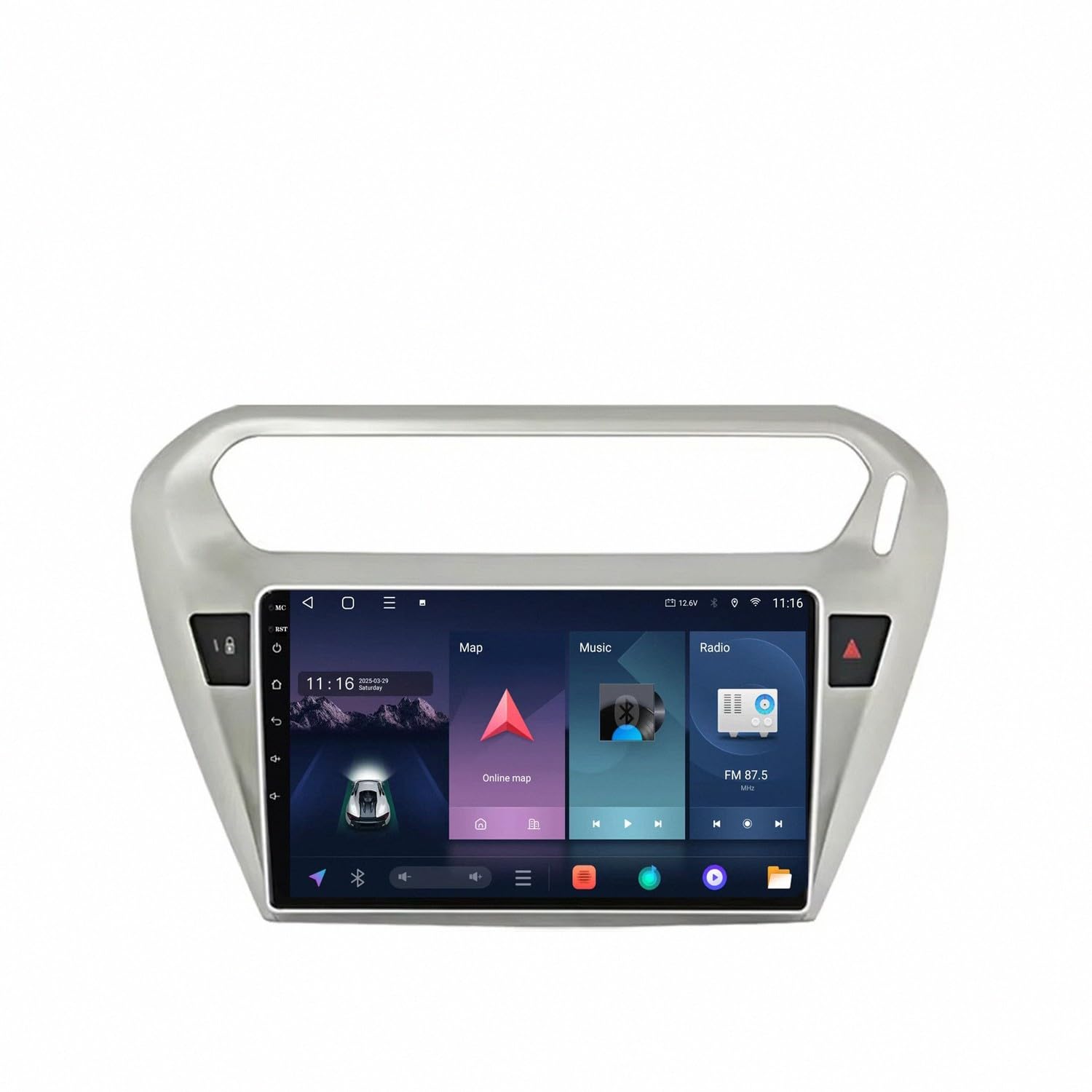 Touch Screen Radio Stereo Auto 2 Din per Peugeot 301 Citroen Elysee 2013-2018 Wireless Carplay Android Auto Stereo Bluetooth Ips con Pantalla Táctil con Gps, 4 Nucleo 2G+32G