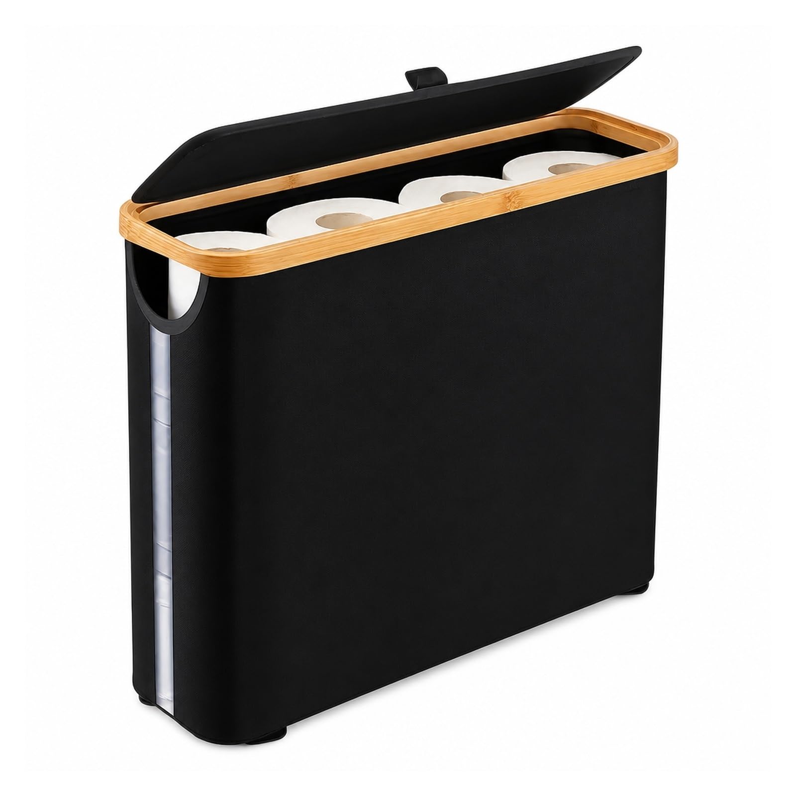 HLTYGWX Portarrollos de Papel higiénico, Soporte de Papel higiénico de bambú con Tapa, para baño