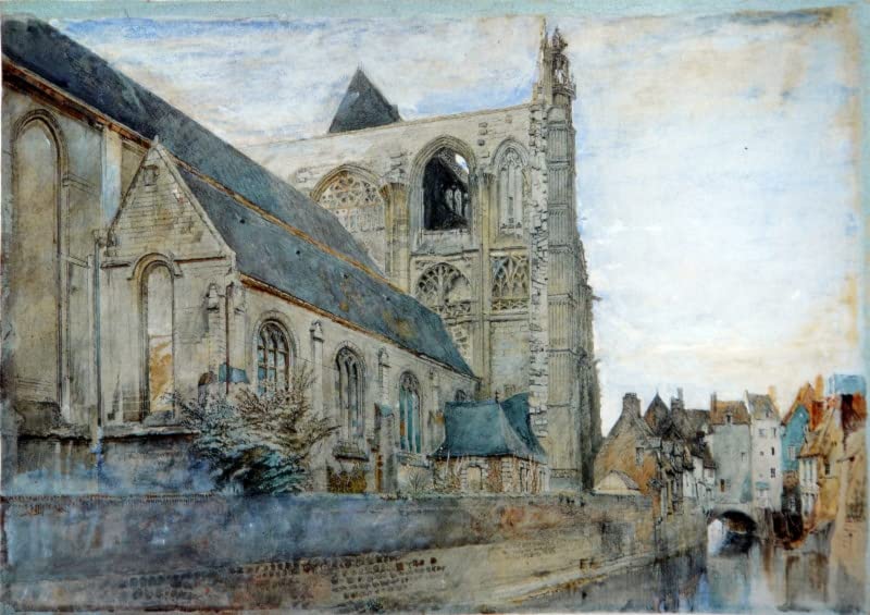 Lienzo La Iglesia de San Wolfre Abbeville Francia 00para Regalo Especial