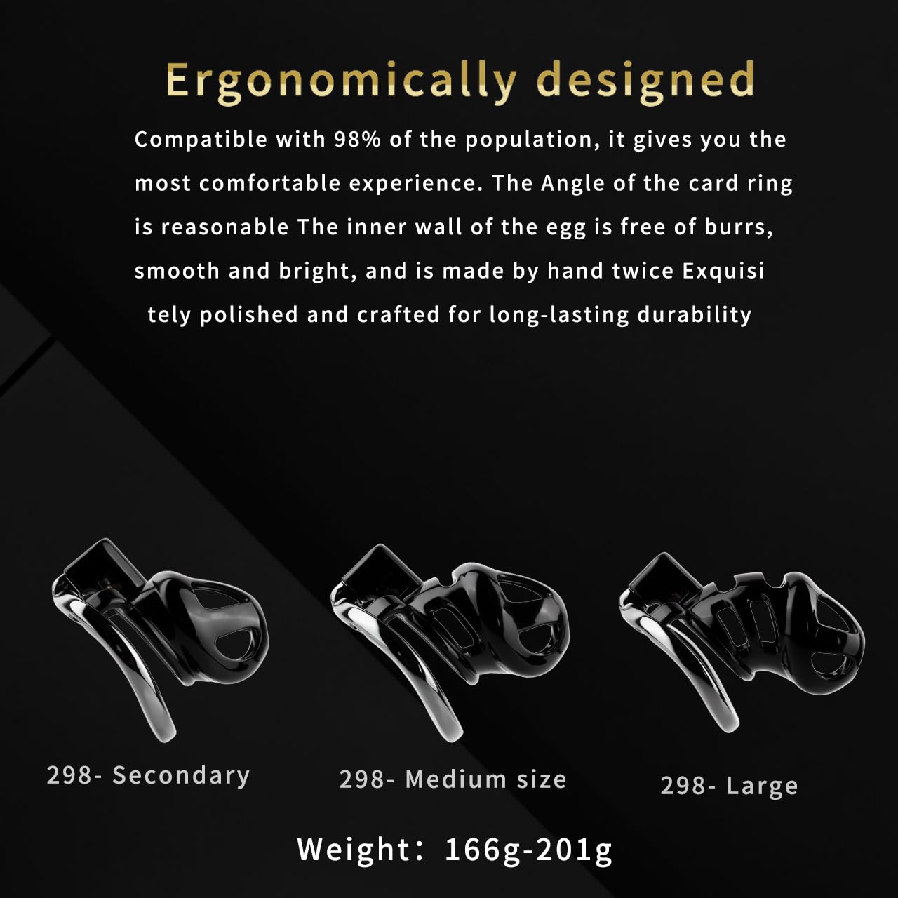 Seckoe Peniskäfig mit Dilator aus ABS und Ring aus 304 Edelstahl – Atmungsaktives Design, Keuschheitskäfig Herren 4 Ringgrößen & S/M/L Käfiggrößen zur Auswahl (M)