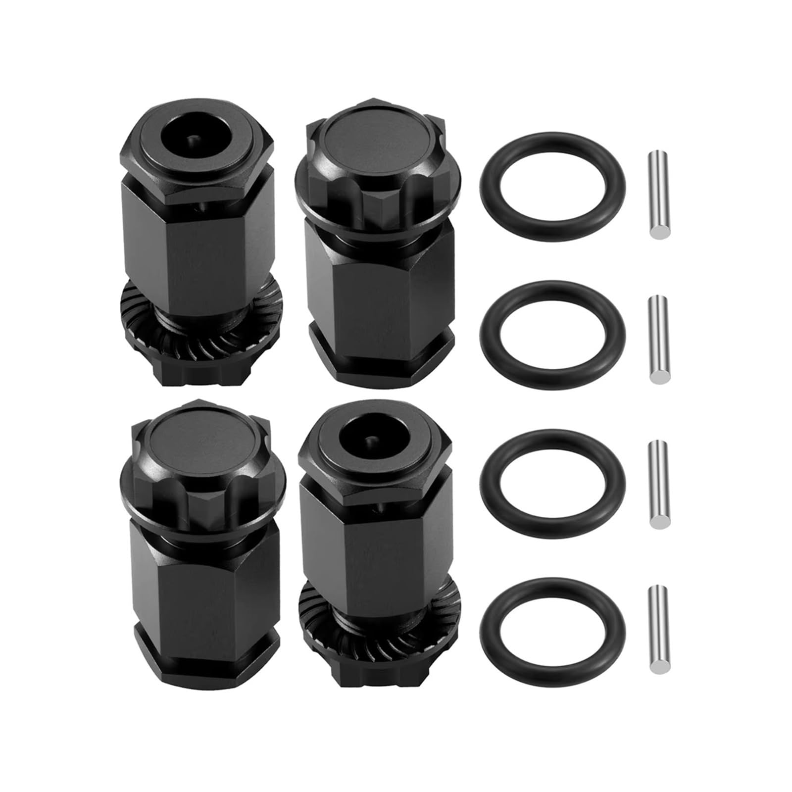 RC Car Accessories For Losi For DBXL 2.0 4WD RTR 1/5 Alu Alloy Wheel Hex Extended Adapters Combiner Coupler RC Truck Accessories And Upgrades Replacement(Black)