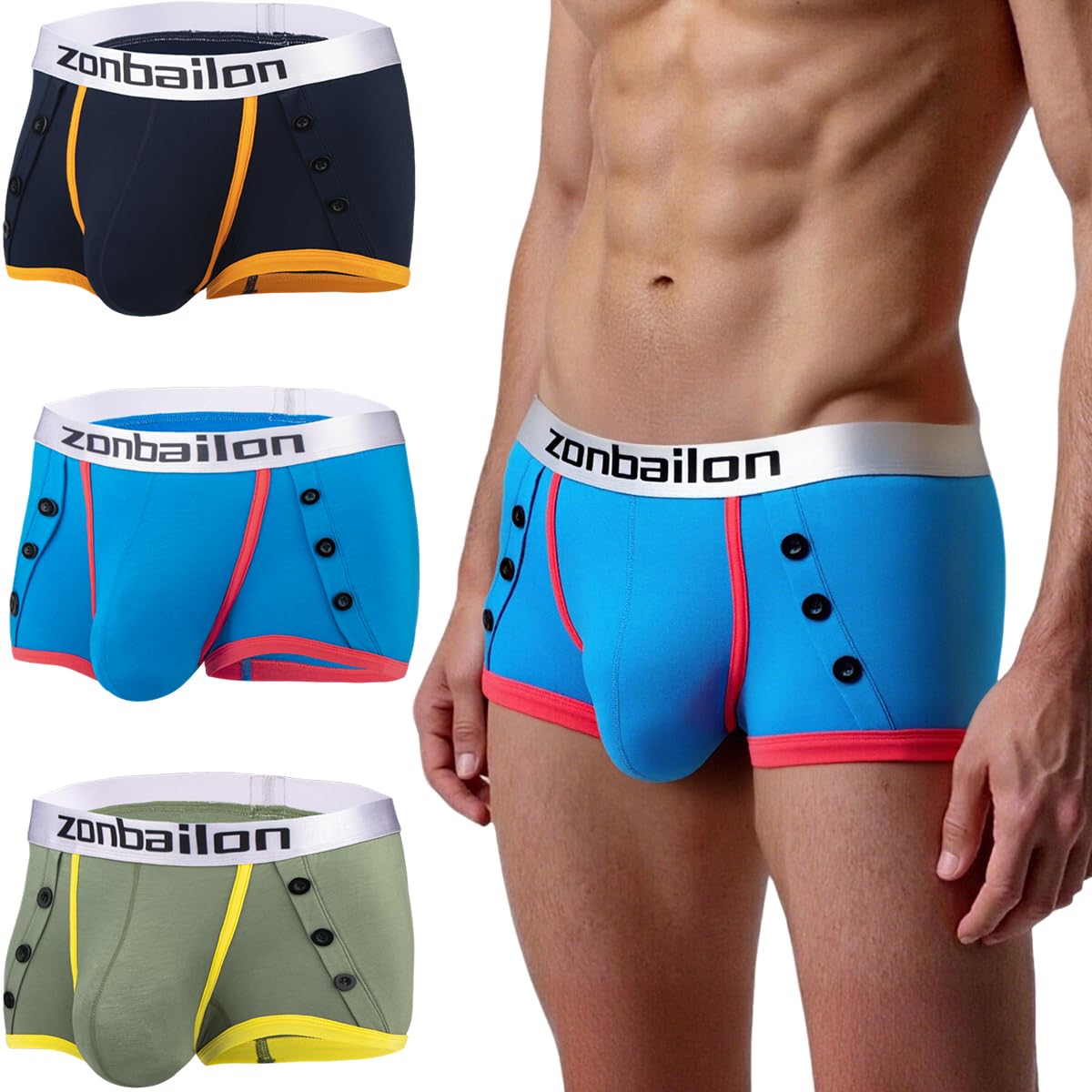 ZAIGELUO Bambus Herren Boxershorts Atmungsaktiv Weiche Männe