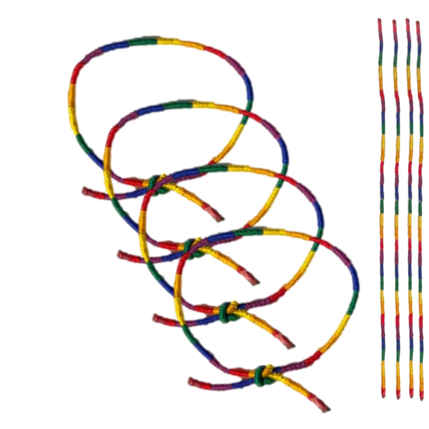 ERRE UNIVERSE Pulsera lgtb Unisex- 4 UNID-pulsera LGTBI Mujer y Hombre- Pulseras Orgullo, Hilo de Alta Calidad. Hecha a Mano, Ajustable, con Opción de Mensaje Personalizado. (27 CM, 4 UNID)