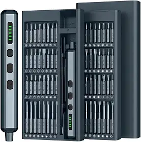 Mini Parafusadeira Elétrica Recarregável, Caneta Compacta de Precisão, Kit de Ferramentas Chave de Elétrica de Precisão 68 em 1, 64 Bits e 4 Acessórios, Multitarefas, para Manutenções Diversas tipos