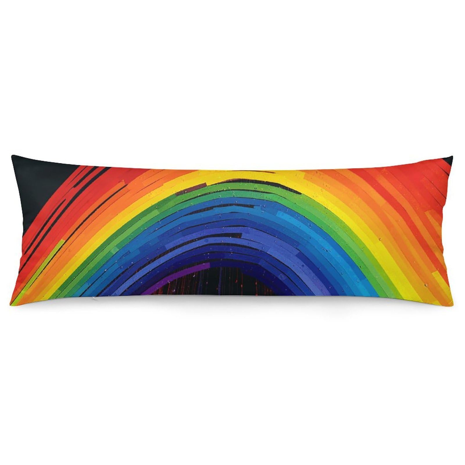 2 Pack Pillow Cases for Hair and Skin, Soft Breathable Pillow Case Covers with Hidden Zipper, Rainbow Pillowcase 20"x54" Pillow Covers for Sleeping Gift