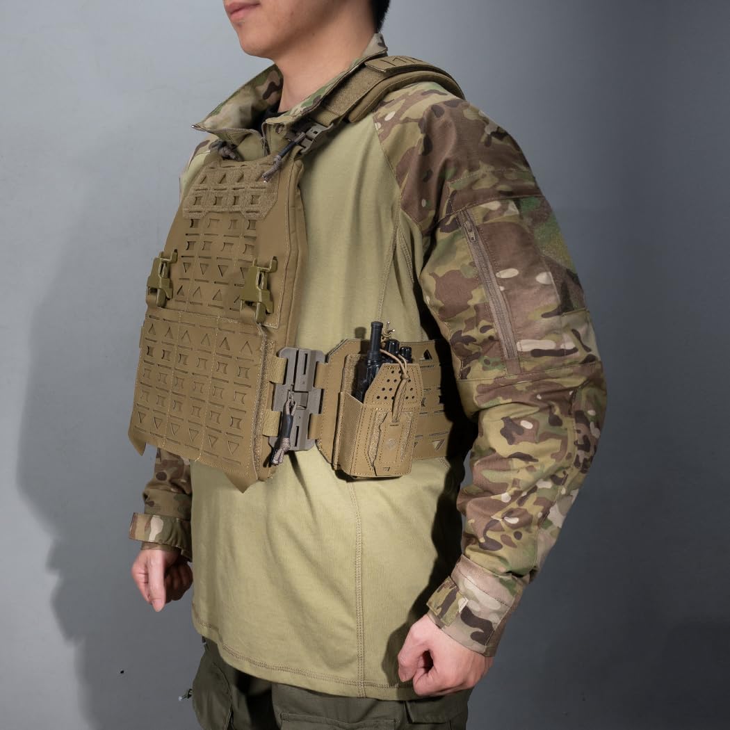 Fondina radio tattica Molle Radio Pouch Supporto universale Walkie Talkie Motorola BaoFeng UV-5R BF-F8HP Coyote Brown