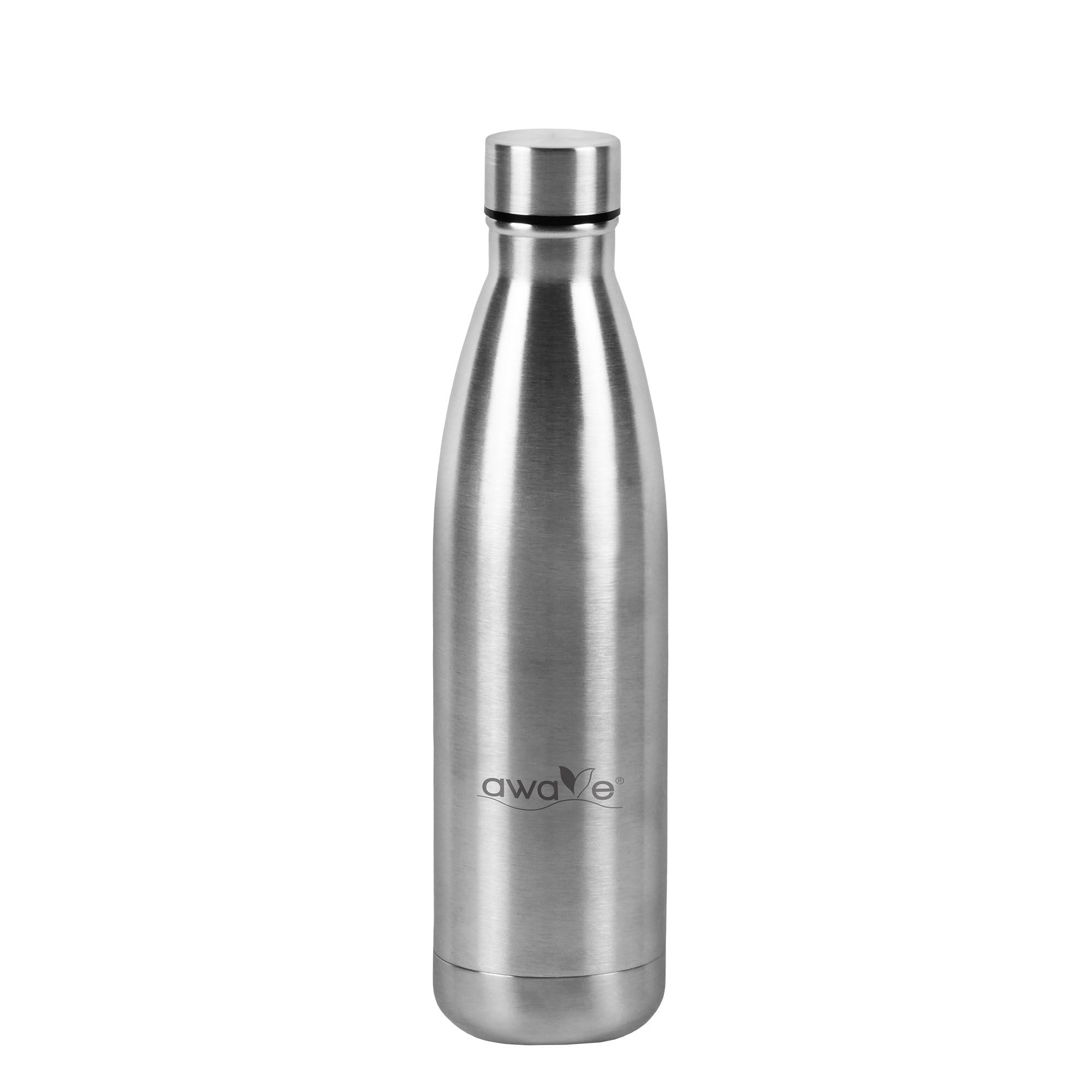AWAVE Botella térmica aislada de 500 ml con ácido carbónico y cierre hermético