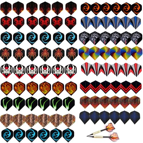 KAYEF accesorios dardos punta de plastico, 102 piezas accesorios dardos, dardos forma estandar y alas dardos duros, juego de dardos accesorios dardos