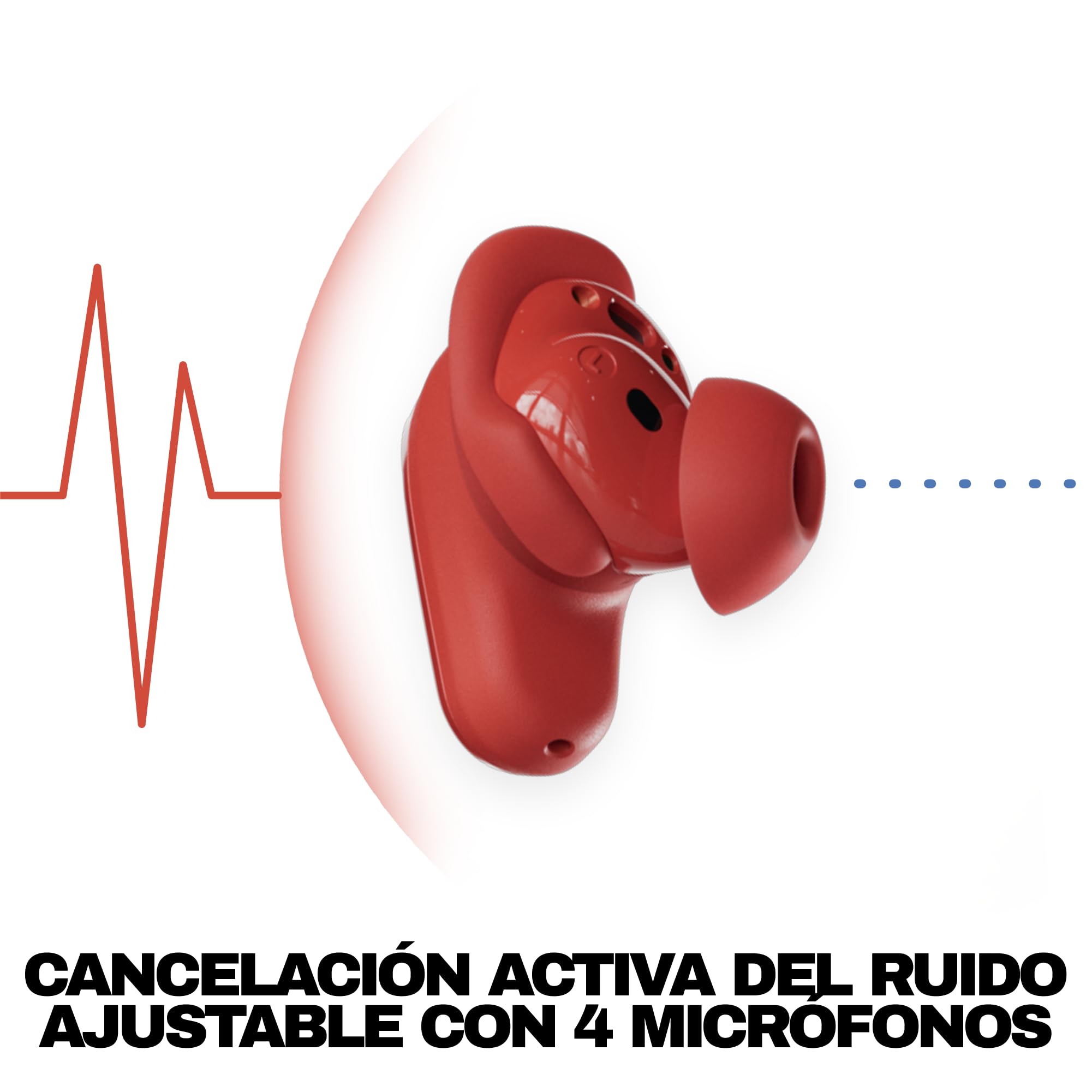 Skullcandy Method 360 ANC Wireless Earbuds, Sound by Bose, Bluetooth Headphones, Premium Noise Cancelling, Up to 40 Hrs Battery, Sweat and Water Resistant, Microphone for iPhone Android - Plasma