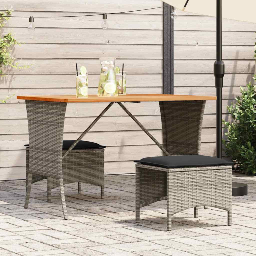 vidaXL Stół ogrodowy z blatem z drewna akacjowego szary 105x75x72 cm