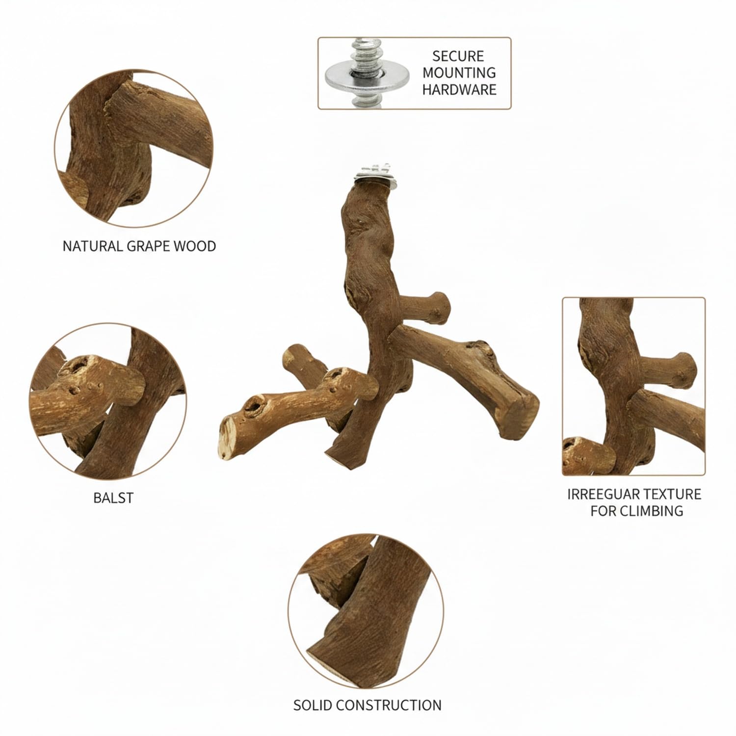 Trespolo in Legno di Vite, 1 PC