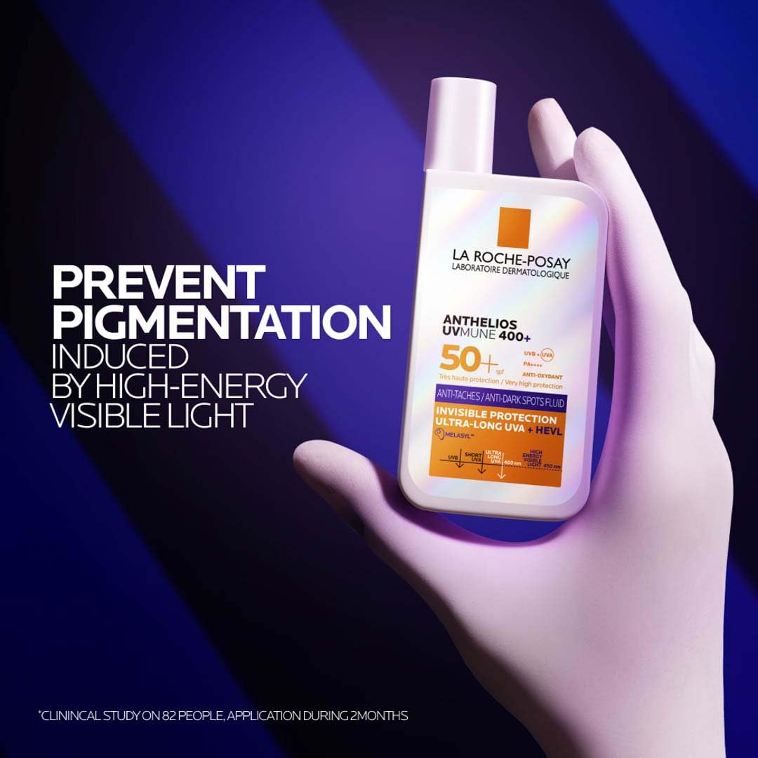 La Roche-Posay Anthelios UVMune 400 Anti-Pigment Tinted Fluid SPF50+ 50ml – Facial Sunscreen for Dark Spots & Uneven Tone with Niacinamide, Helps Visibly Reduce Pigmentation, No White Cast