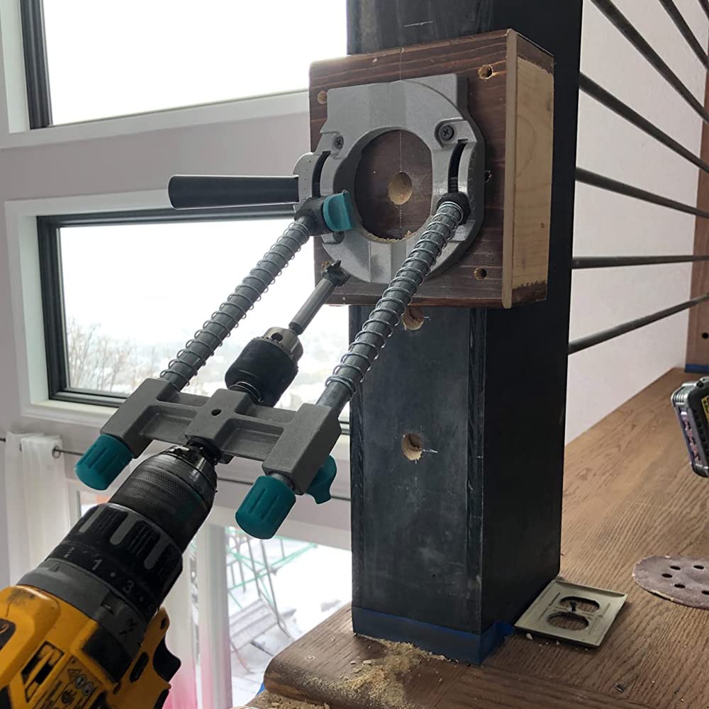 Mehrwinkel BohrfüHrungshalterung, Einfach Zu Tragen Und Hohe Effizienz, BohrstäNder Mit Bohrfutter, Winkelarretierung 45, 60, 75, 90°, Geeignet FüR Holzbearbeitungsbohrungen, Runde RohröFfnung Usw