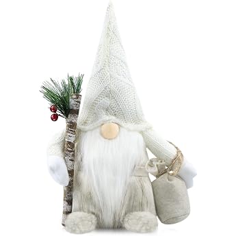 Gehydy Christmas Gnome Christmas Decoration Christmas Decoration Gnome Figures Christmas Decorations Accessories for Home Kitchen 31 cm White
