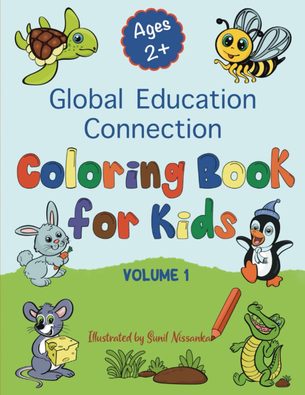 Global Education Connection:Coloring Book for Kids (Ages 2+): Animal coloring book with Fun facts (Educational coloring book, Gift for kids)