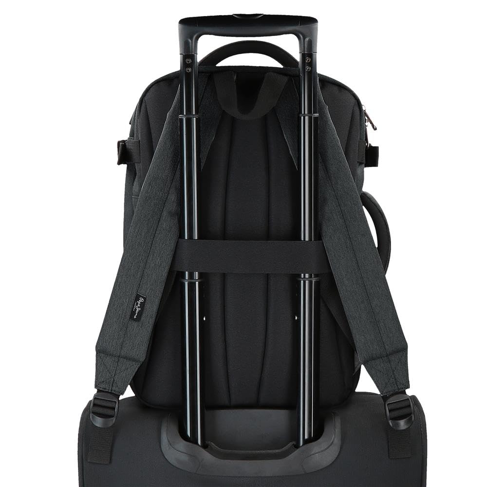 Pepe Jeans Jarvis Maleta de Cabina Verde 25x40x17 cms Piel Sintética y Poliéster 17L 1 kgs Equipaje Mano by Joumma Bags