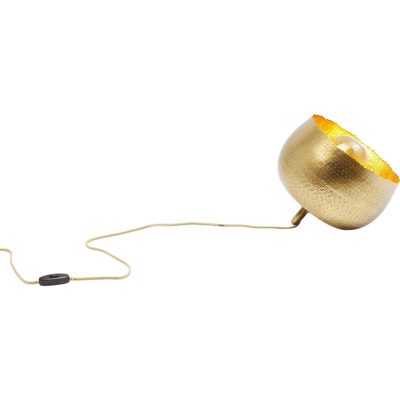Kare Design Lampada Da Pavimento Apollon, Oro, Ø28Cm, Piantana Color Oro Opaco, Lunghezza Filo 200Cm, Superficie Martellata, Lampadina Non Inclusa