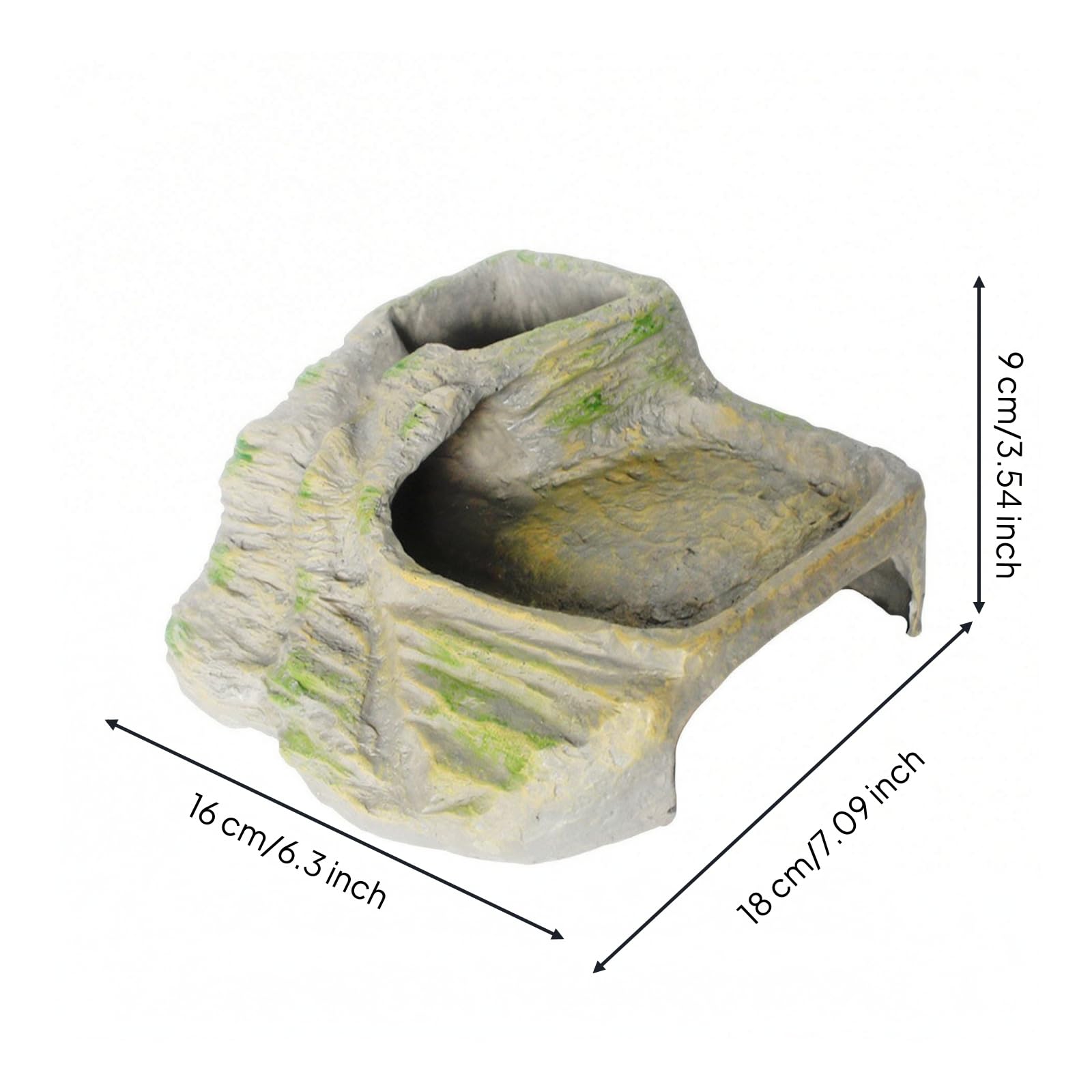 Piattaforma Basking con Rampe Multifunzione Roccia Decorativa con Gradini Aspetto Roccioso, C